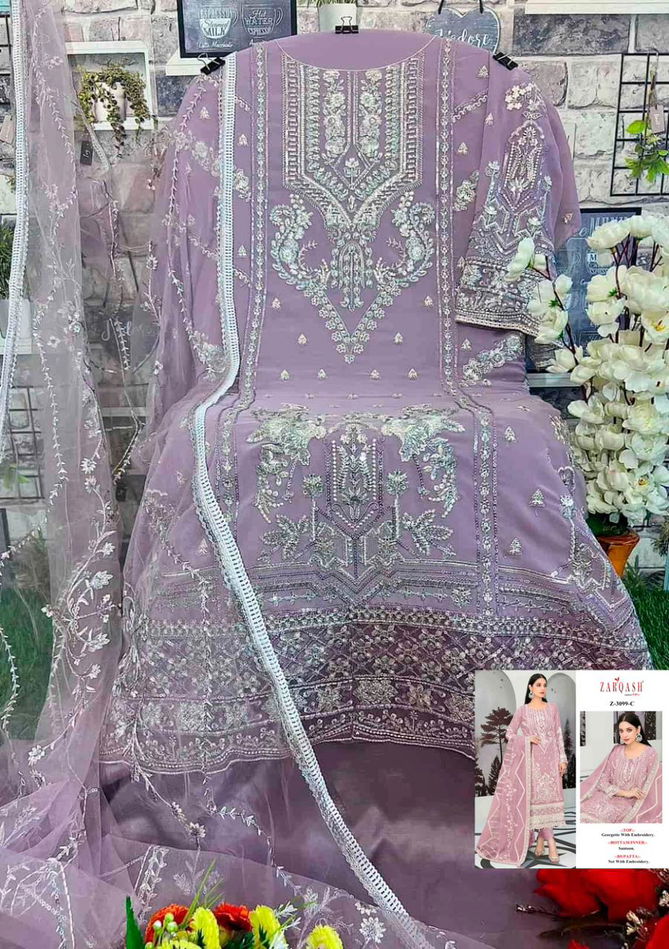 Z 3099 Zarqash Butterfly Net Embroidery Pakistani Suits Wholesale Suppliers In India
